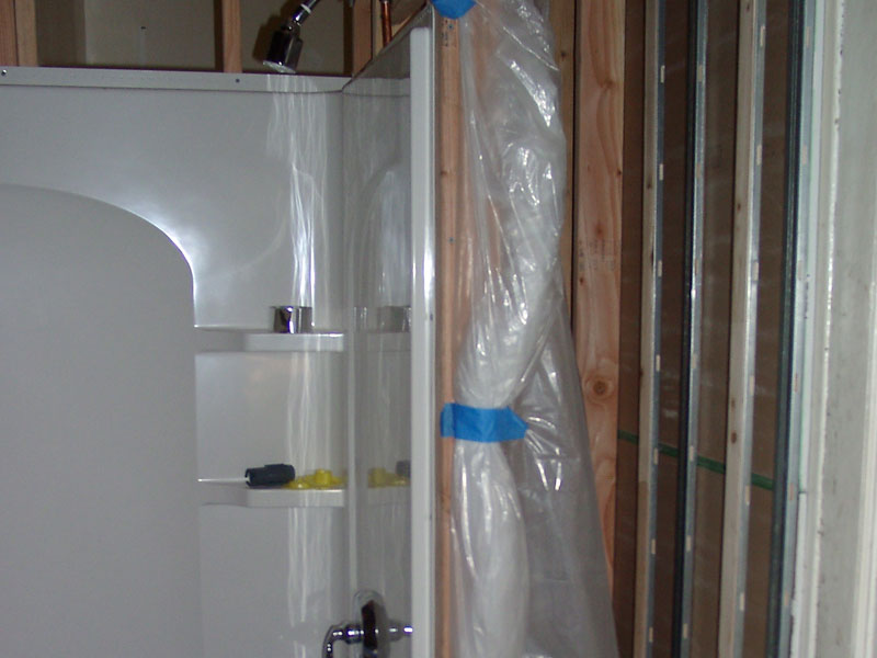 Adding a new bathroom to the home - framed-in wall, shower