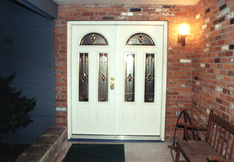 New double front door installed and ready for new guests.