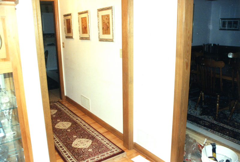 This hallway lacks character before trim is added.